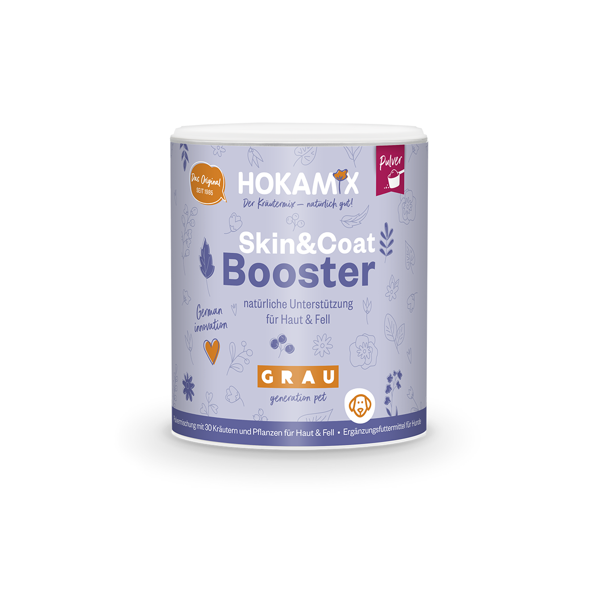 Natural food supplement for dogs skin Grau HOKAMIX30 DERMA