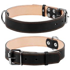 Leather CoLLaR collar lined with black comfort leather