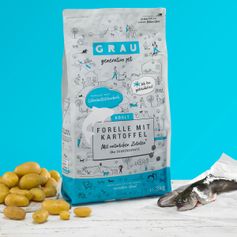 GRAU natural dog food for adults without cereals Trout